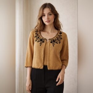 Vintage, Embroidered Sweater, Twin Set  Cottagecore, Romantic, Y2K  XL